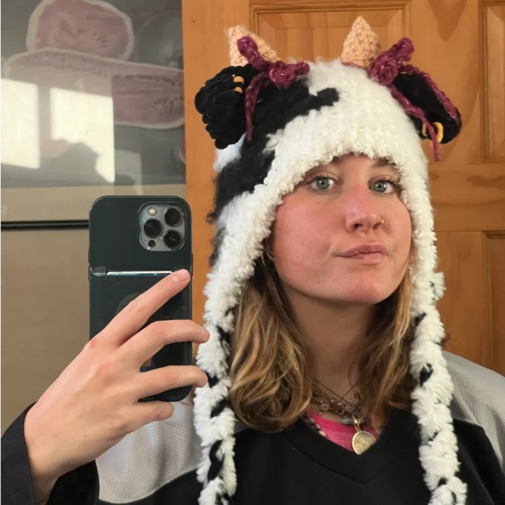 “Cowquette” ski hat Handmade by MollysDollies